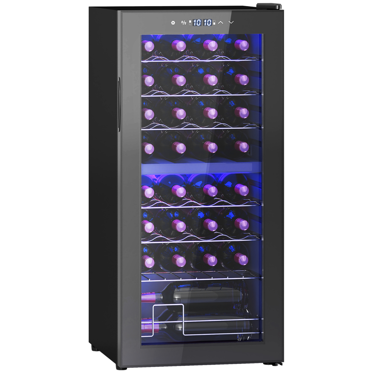 HOMCOM 86L Dual Zone Wine Cooler, Black, 5–18°C Touch Control, UV Glass Door